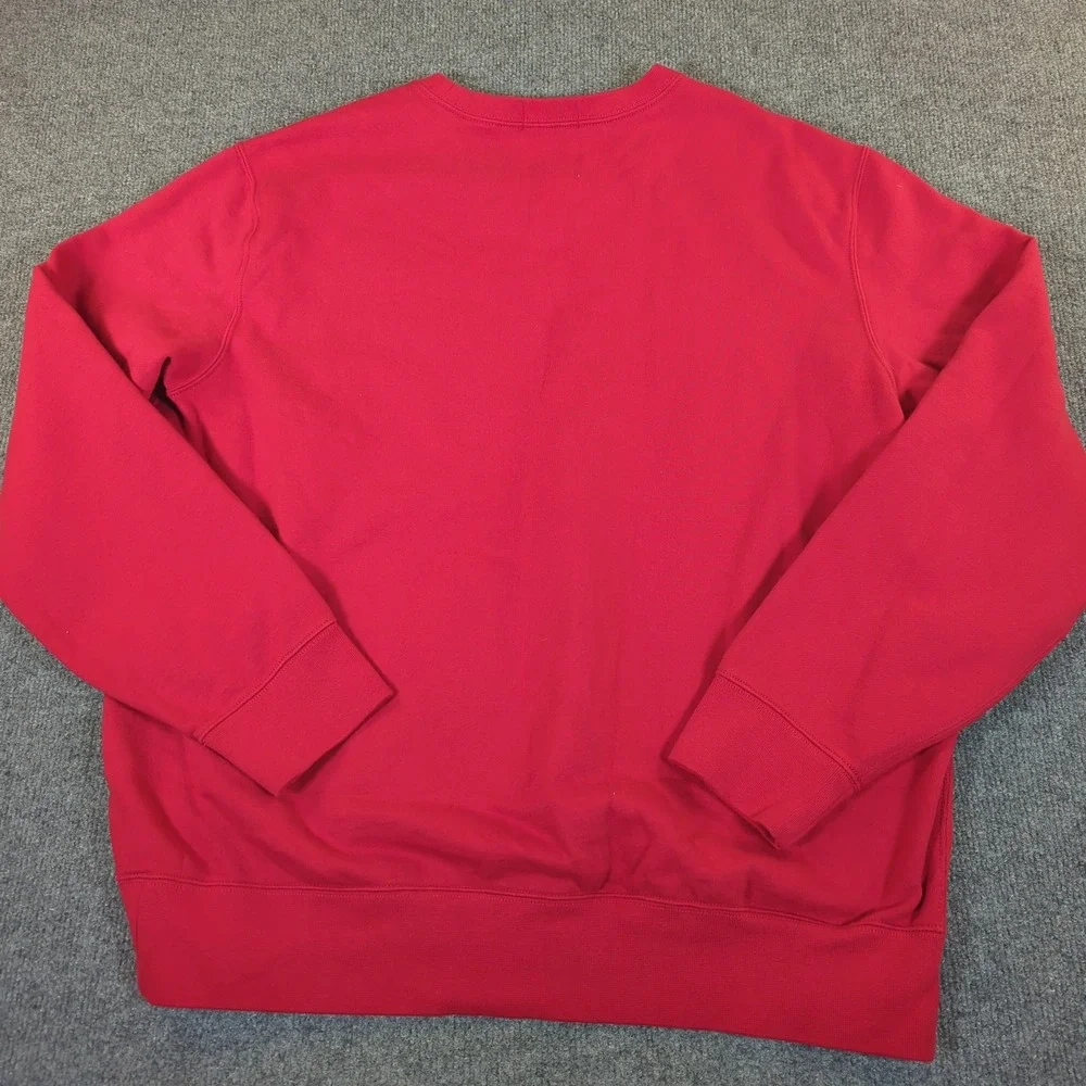 Polo Ralph Lauren Mens XL Red Fleece Crewneck Sweatshirt Navy Blue Pony‎ Logo
